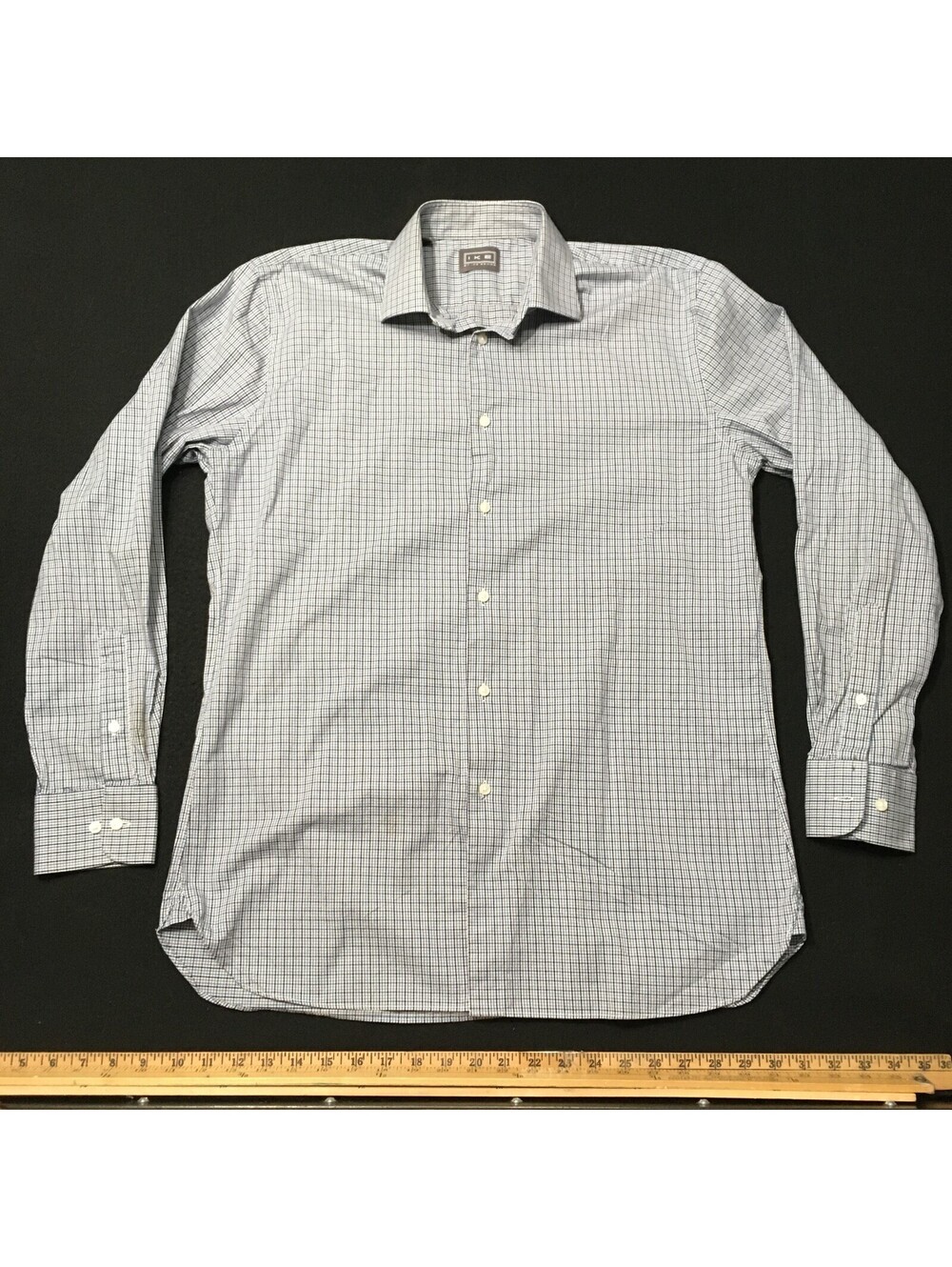 IKE BEHAR Button Up Dress Shirt Mens 15.5 Geometric  34/35